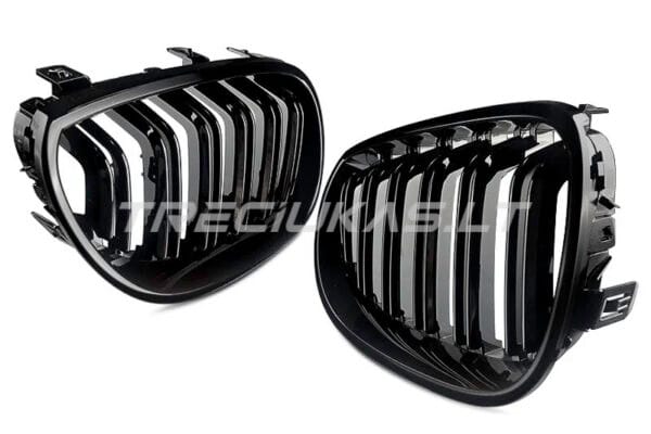 BMW E60 E61 preformance priekines groteles grill juodos blizgios