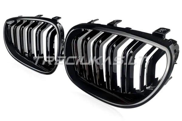 BMW E60 E61 preformance priekines groteles grill juodos blizgios